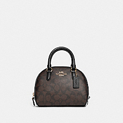 COACH CA591 Sydney Satchel In Signature Canvas GOLD/BROWN BLACK