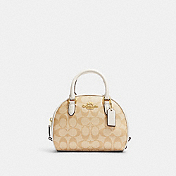 Sydney Satchel In Signature Canvas - CA591 - Gold/Light Khaki Chalk