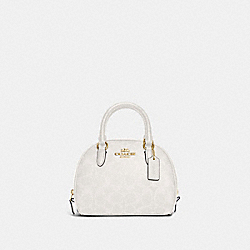 COACH CA591 Sydney Satchel In Signature Canvas GOLD/CHALK/GLACIERWHITE