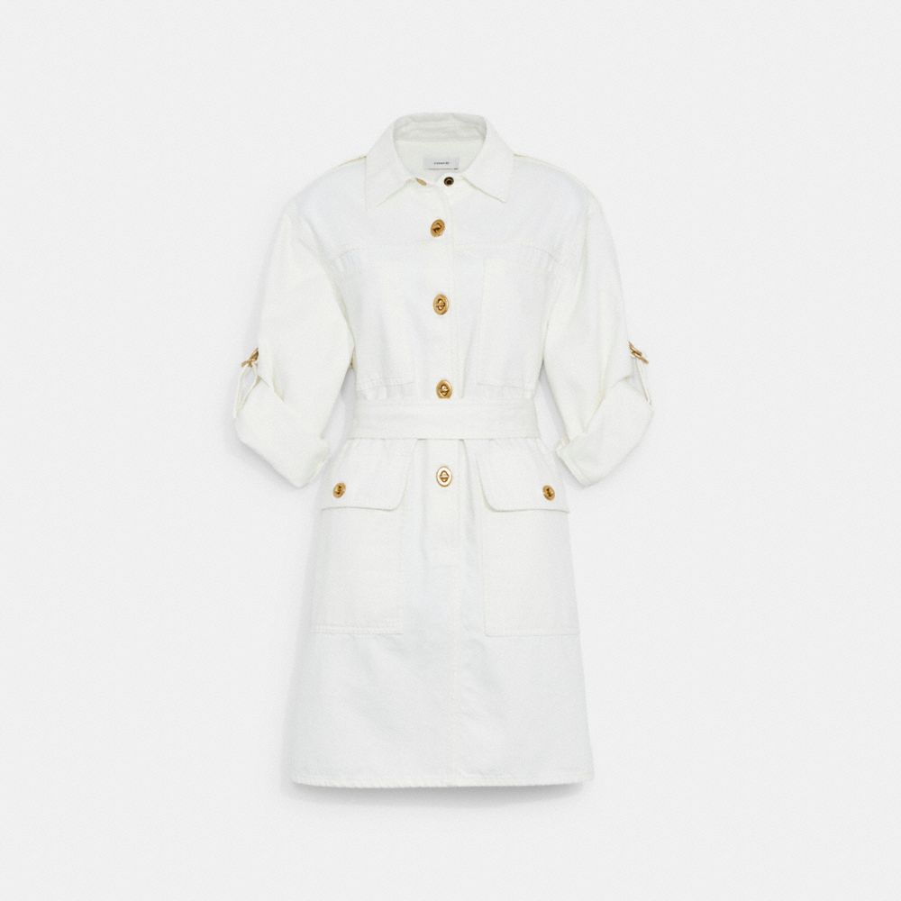 CA676 - Denim Dress Bleach White