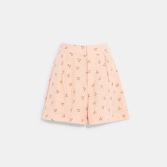 CA690 - Flower Print Shorts Peach/Orange