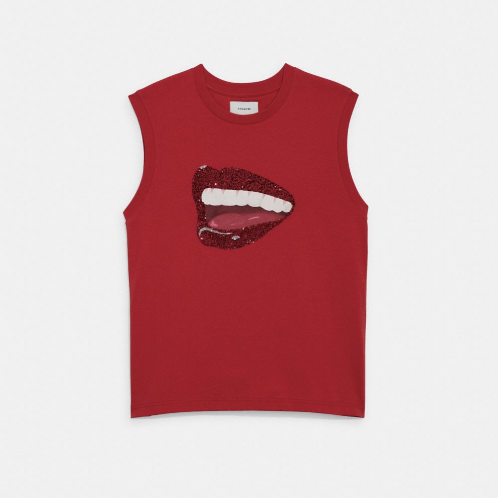 CA698 - Coach X Tom Wesselmann Sleeveless T Shirt In Organic Cotton Red