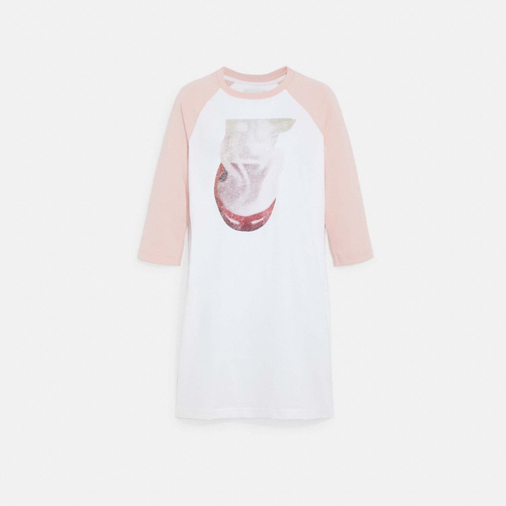 COACH CA699 Coach X Tom Wesselmann Baseball Dress In Organic Cotton WHITE