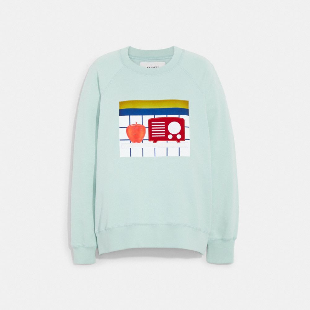 COACH CA700 Coach X Tom Wesselmann Sweatshirt In Organic Cotton Mint