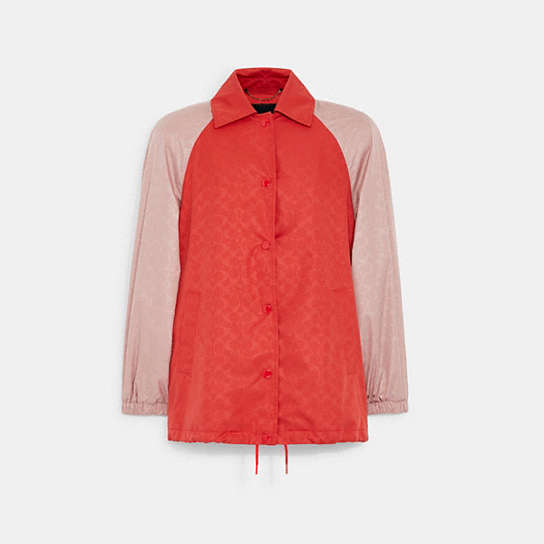 CA705 - Signature Oversized Jacket In Recycled Polyester True Red