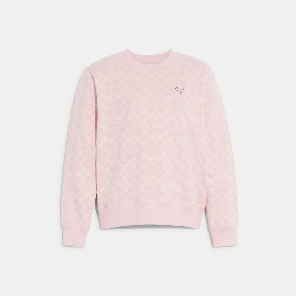 COACH CA713 Signature Sweatshirt Pink/White