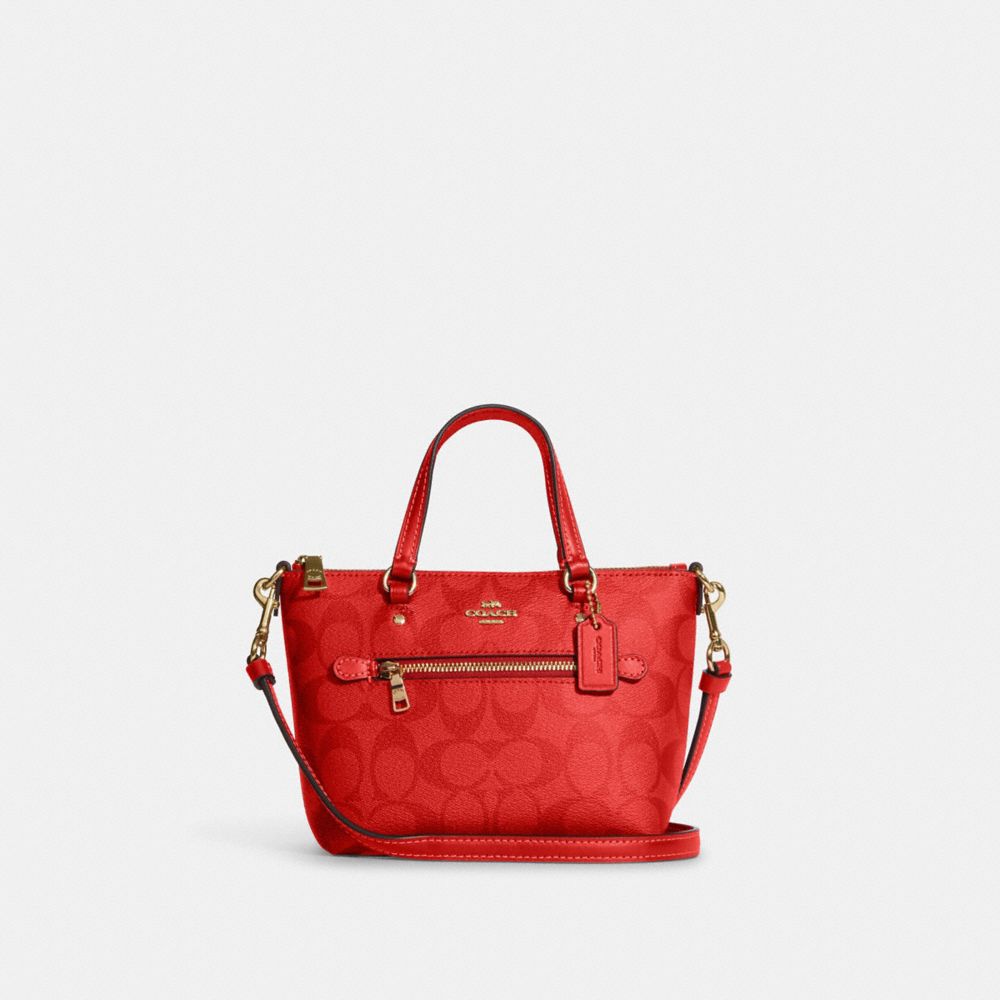 COACH Mini Gallery Crossbody In Signature Canvas - IM/MIAMI RED - CA721