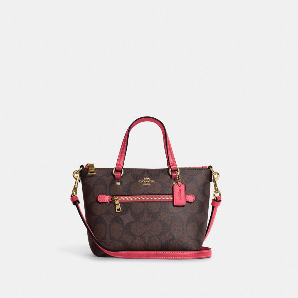 Coach, Bags, Coach Rowan Satchel In Signature Canvas Imbrownwatermelon