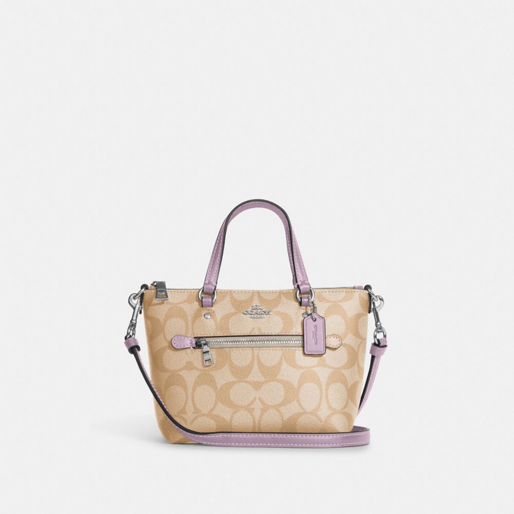 Mini Gallery Crossbody In Signature Canvas - CA721 - SV/Light Khaki/Soft Lilac