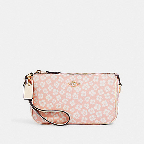 COACH CA783 Nolita 19 With Graphic Ditsy Floral Print Gold/Pink-Multi