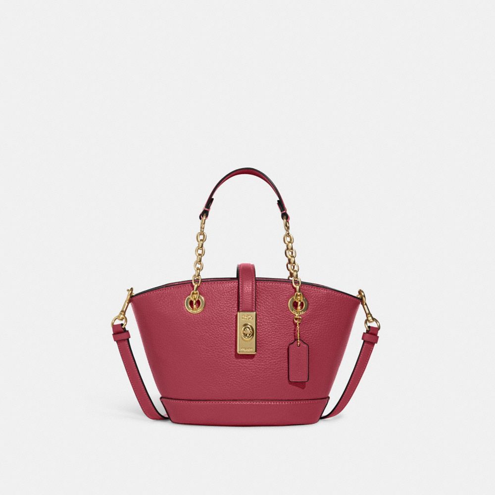 COACH CA807 Lane Bucket Bag GOLD/ROUGE