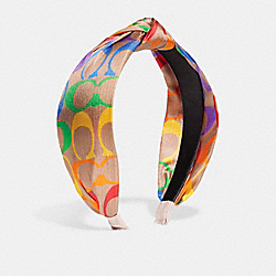 COACH CA828 - Rainbow Signature Silk Headband MULTI