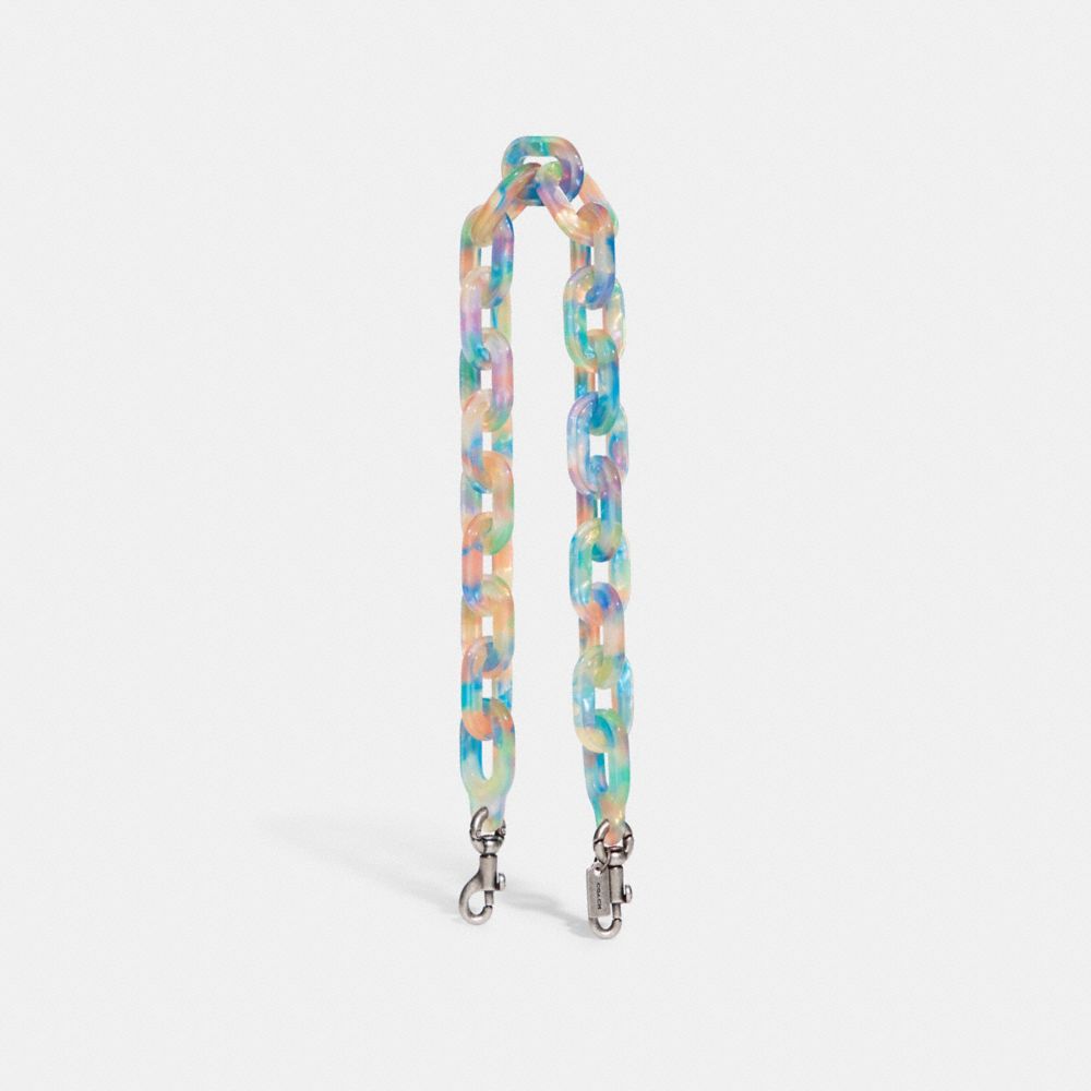 COACH CA836 Short Chain Strap With Recycled Resin LH/Blue Multi