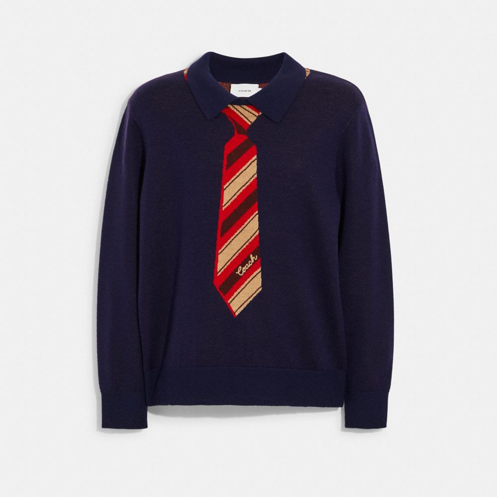 CA905 - Trompe L'oeil Sweater Navy