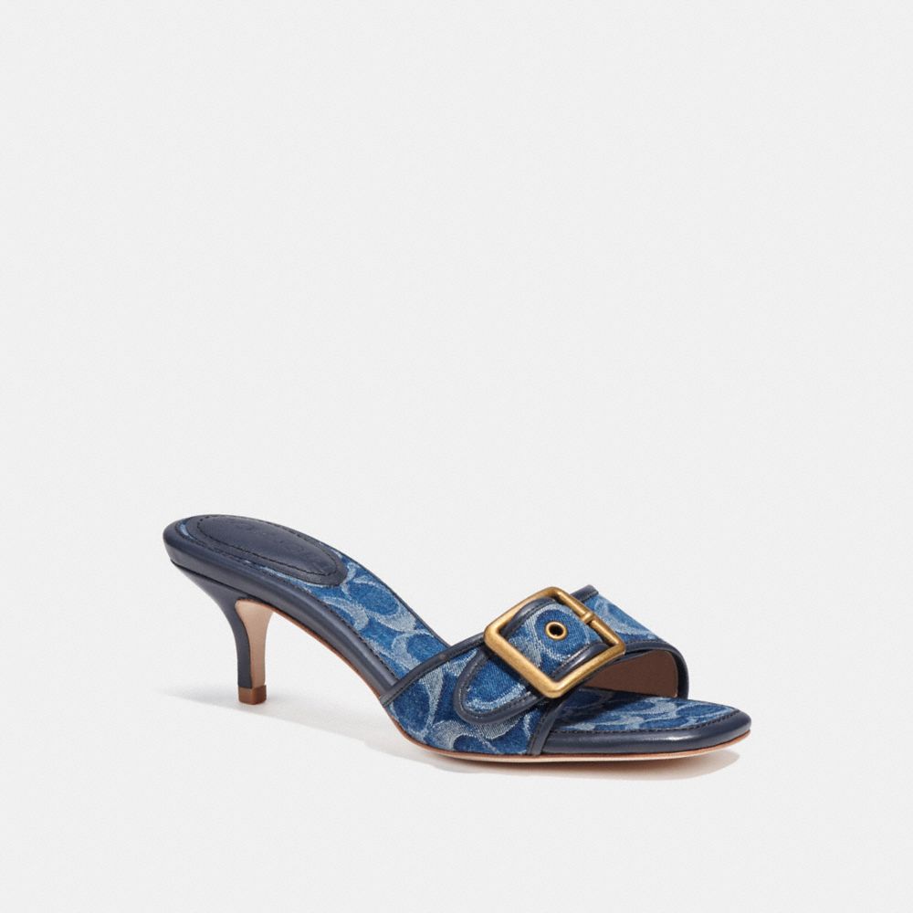 COACH CA908 Margot Sandal In Signature Denim Denim