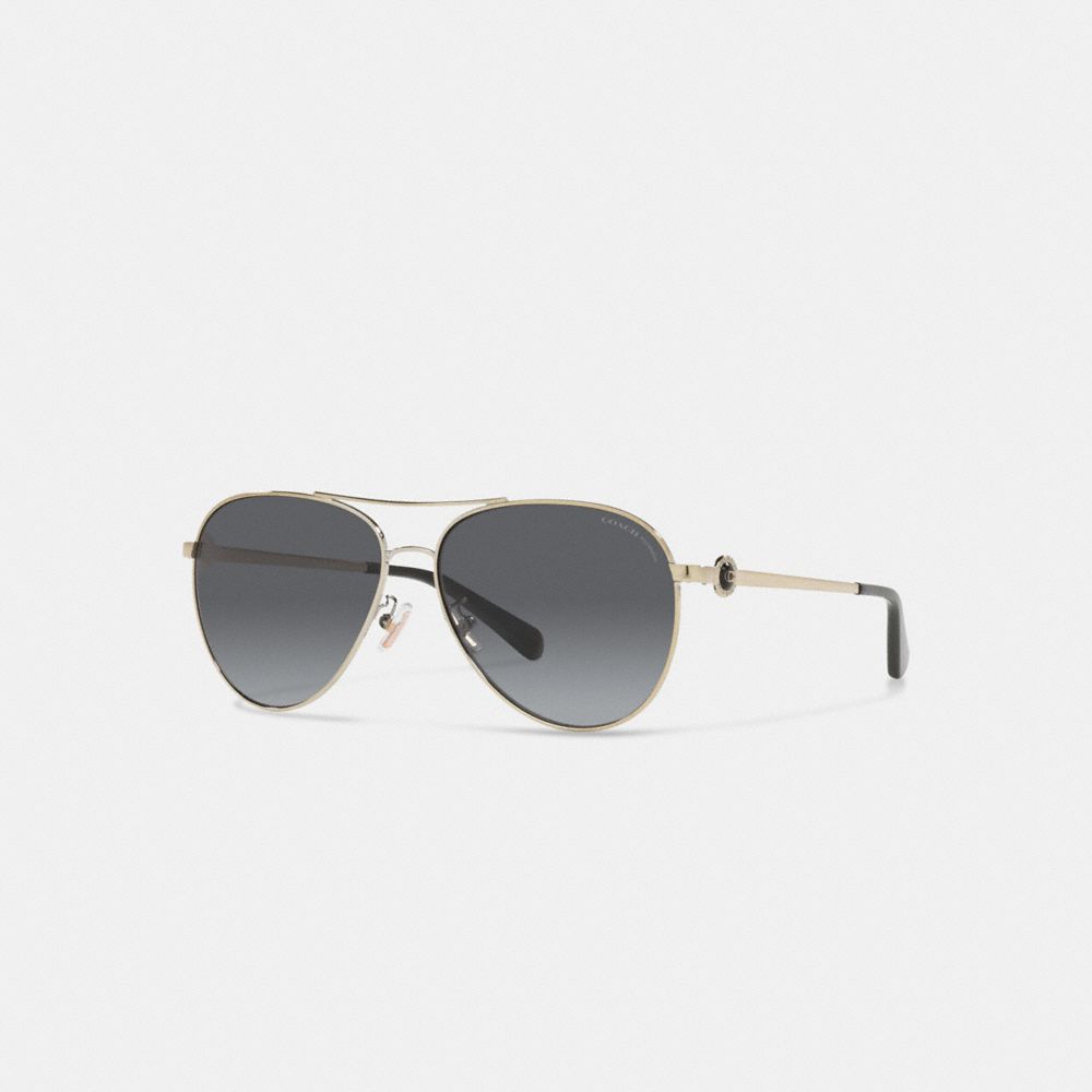 CA912 - Metal Aviator Sunglasses Grey Gradient
