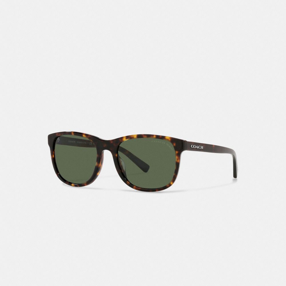 COACH CA913 Square Frame Sunglasses MATTE DARK TORTOISE