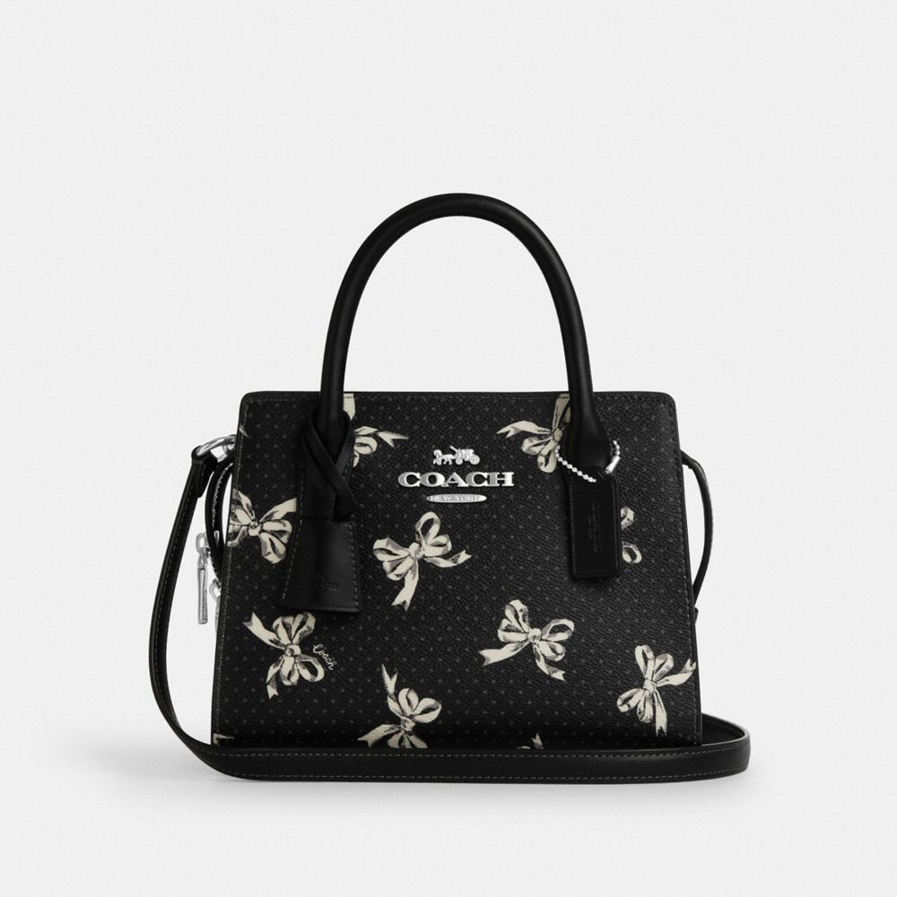 COACH CAA77 Andrea Carryall Bag With Bow Print SILVER/BLACK MULTI