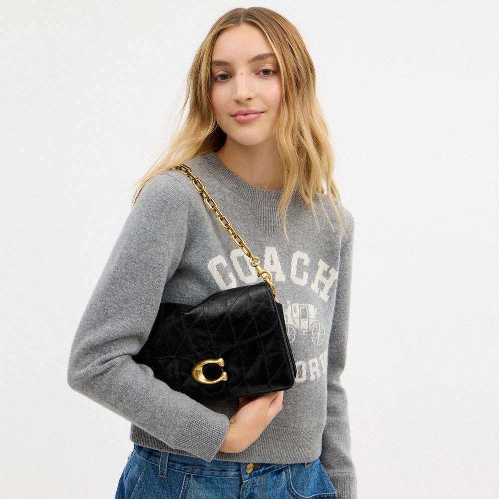 CHAIN TABBY SHOULDER BAG WITH QUILTING