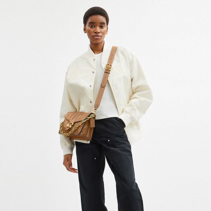 CHAIN TABBY SHOULDER BAG WITH QUILTING