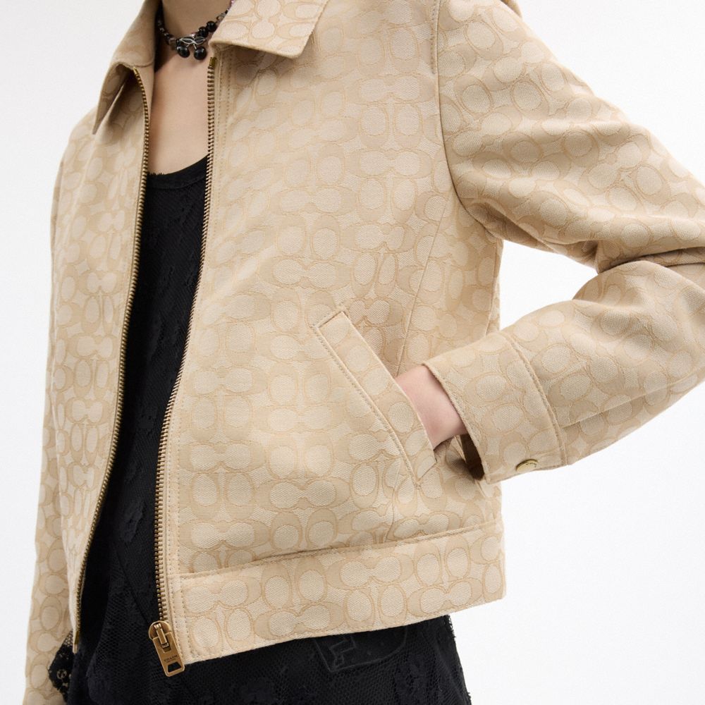 Signature Zip Front Jacket | Coach Australia