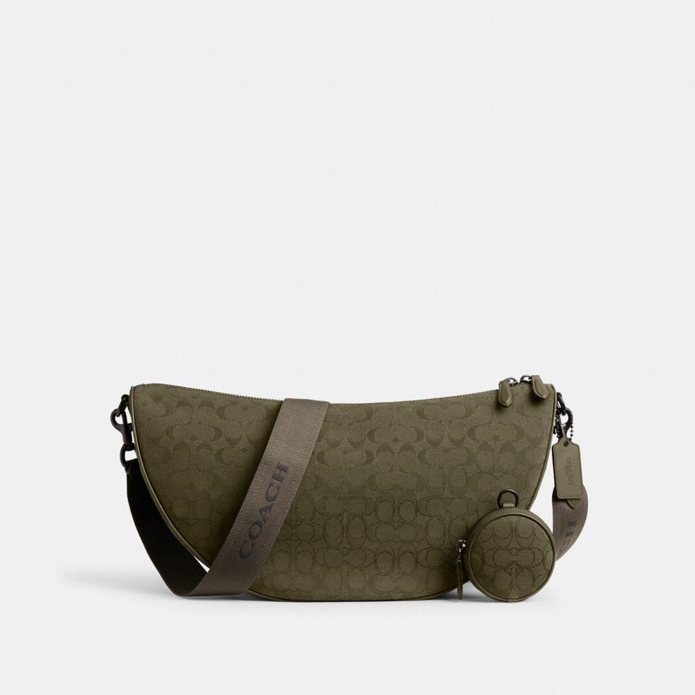 Hall Soft Sling Bag 45 In Signature Jacquard - CAH85 - Olive Drab