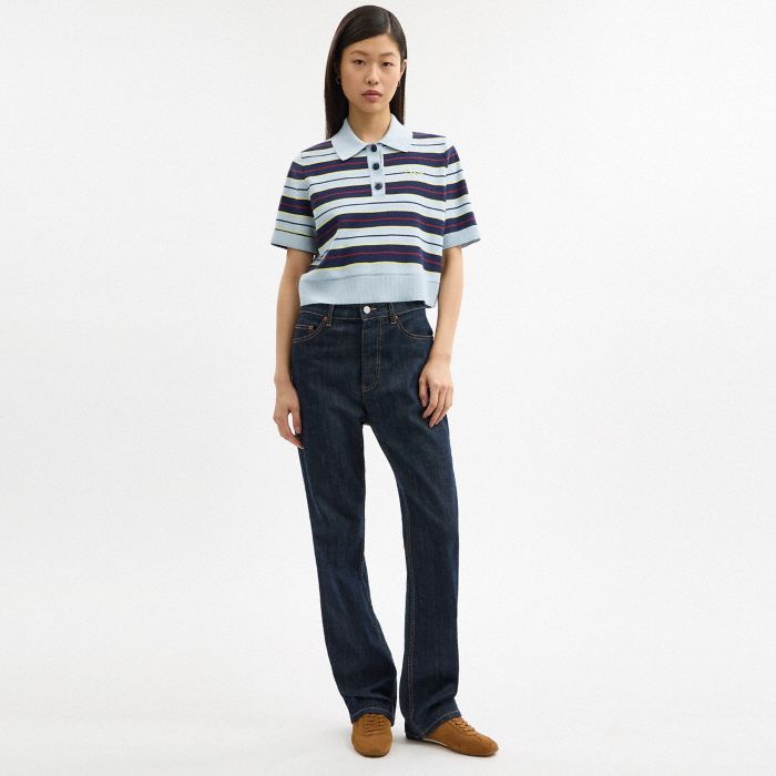 CROPPED STRIPE POLO