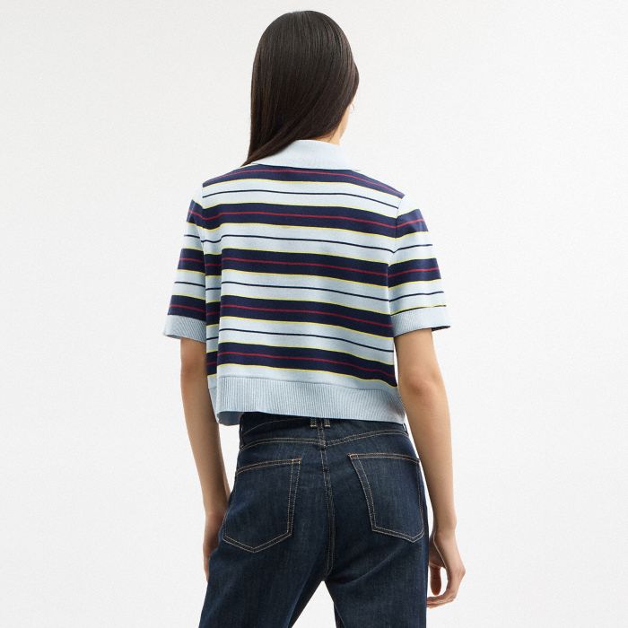 CROPPED STRIPE POLO