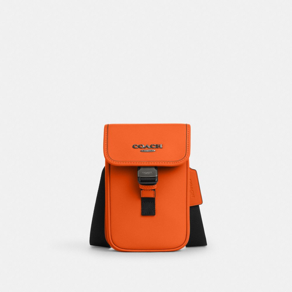 Racer Phone Crossbody Bag - CAJ42 - Gunmetal/Spice Orange
