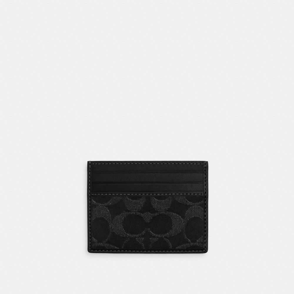 Slim Id Card Case In Signature Denim - CAJ47 - Black
