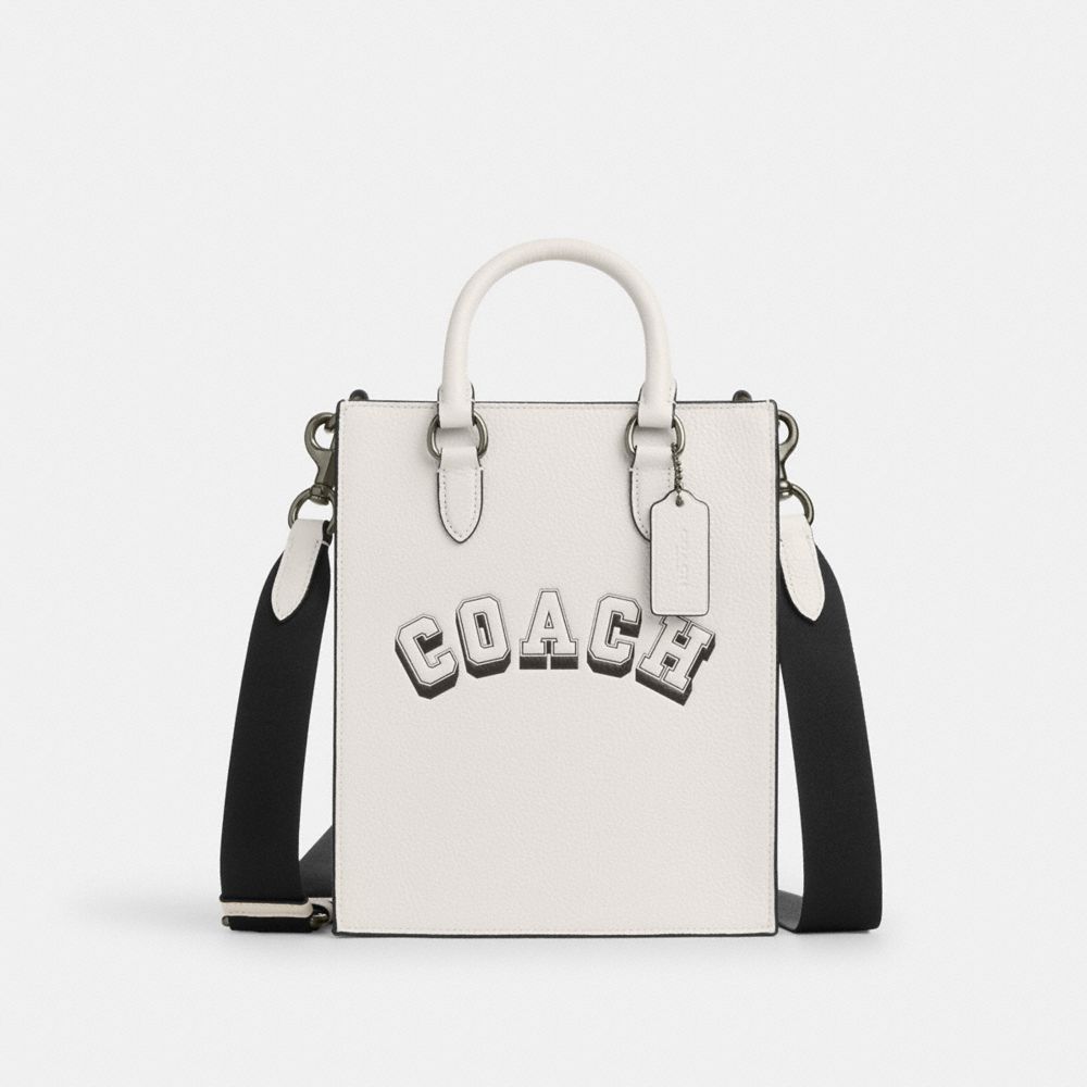 Dylan Tote Bag With Varsity Motif - CAJ68 - Gunmetal/Chalk/Black