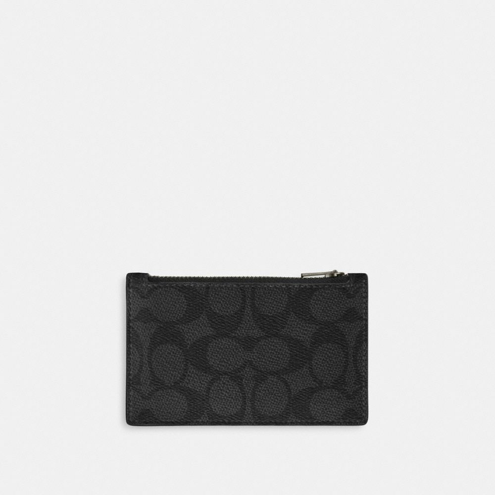 COACH CAK41 Zip Card Case In Colorblock Signature Canvas QB/LIGHT BLUE MULTI