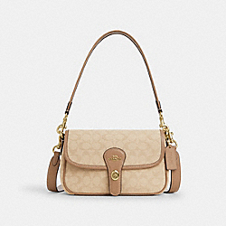 Hadley Shoulder Bag With Signature Canvas - CAK49 - Im/Dark Natural Multi