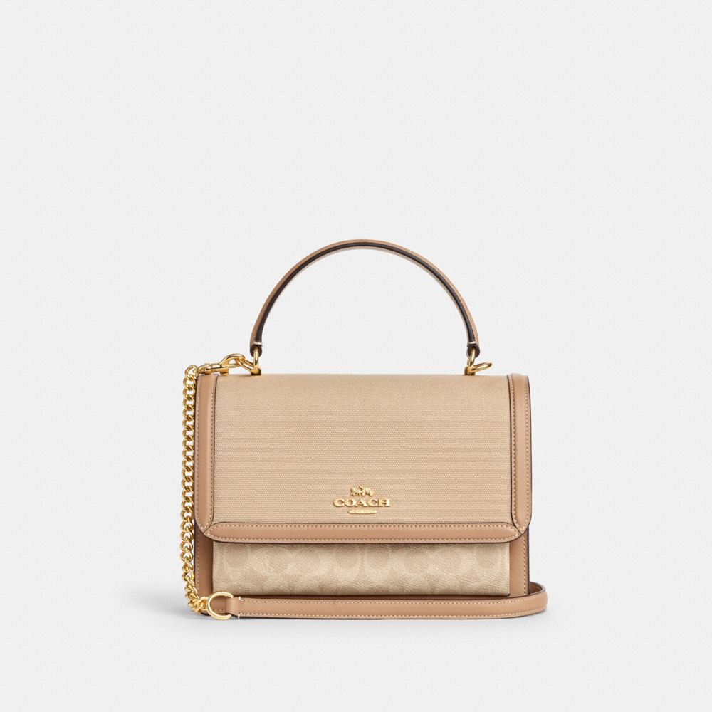 COACH CAK61 Klare Top Handle Bag In Colorblock Signature Canvas IM/DARK NATURAL MULTI