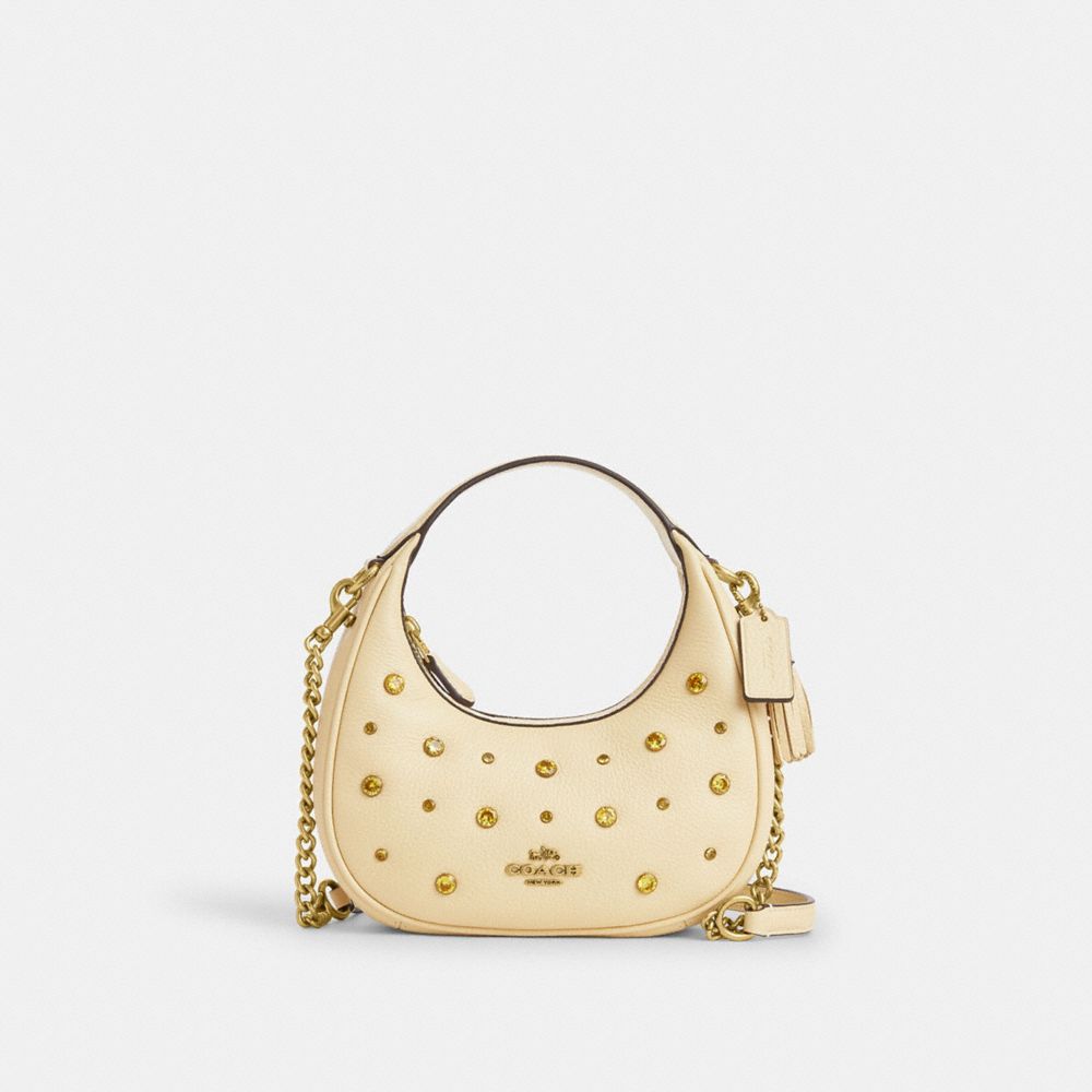 Carmen Mini Crossbody Bag With Crystal - CAK87 - Brass/Moonlight