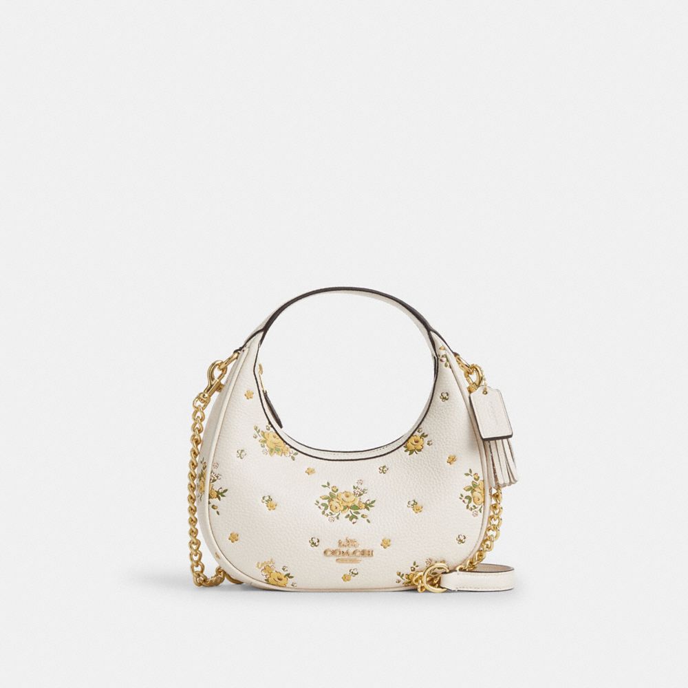 Carmen Mini Crossbody Bag With Floral Print - CAK90 - Gold/Chalk Multi