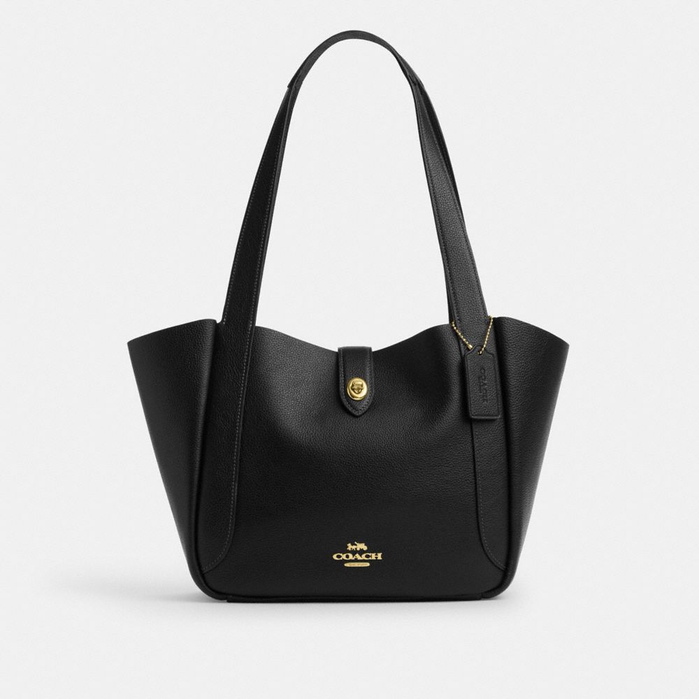 COACH CAL17 Hadley Turnlock Tote Bag GOLD/BLACK