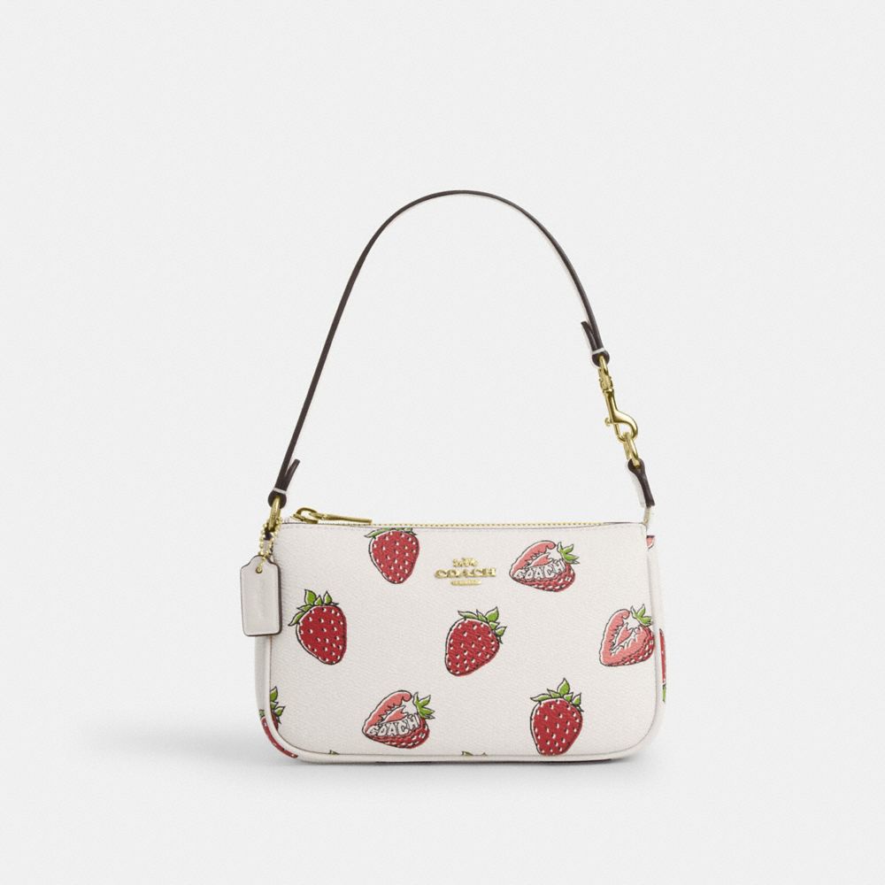 COACH CAL25 Nolita 19 With Strawberry Print GOLD/CHALK MULTI