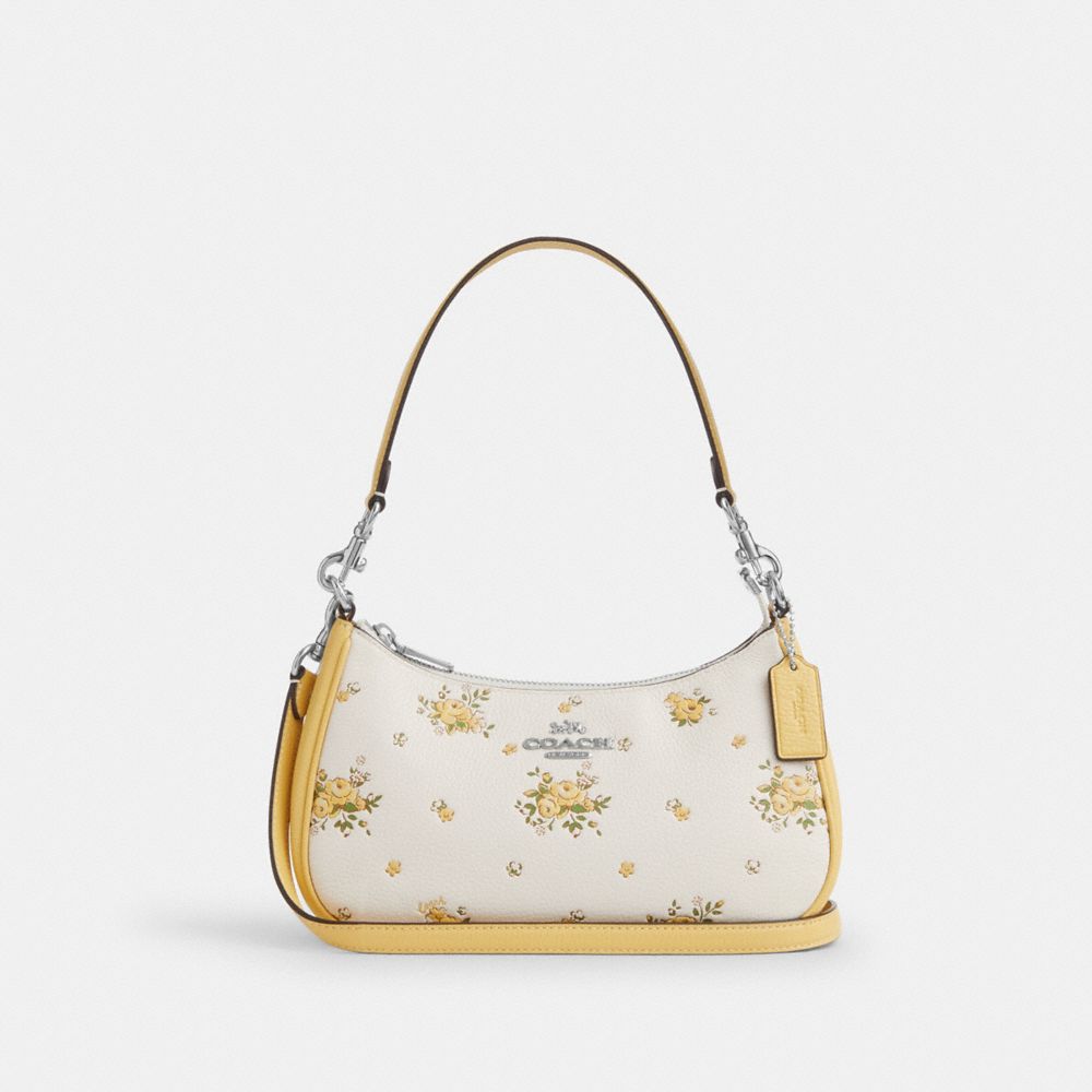 Teri Shoulder Bag With Floral Print - CAL45 - Silver/Chalk Multi
