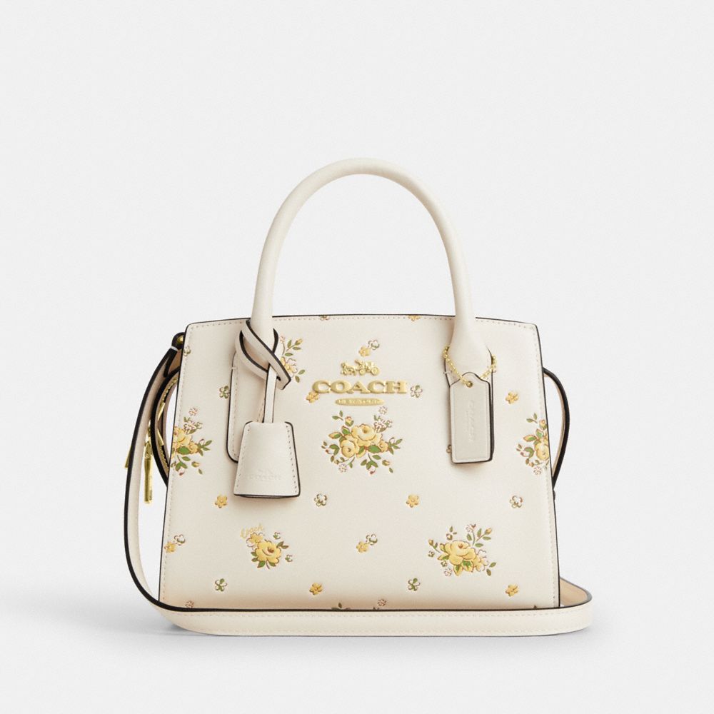 Andrea Carryall Bag With Floral Print - CAL46 - Gold/Chalk Multi