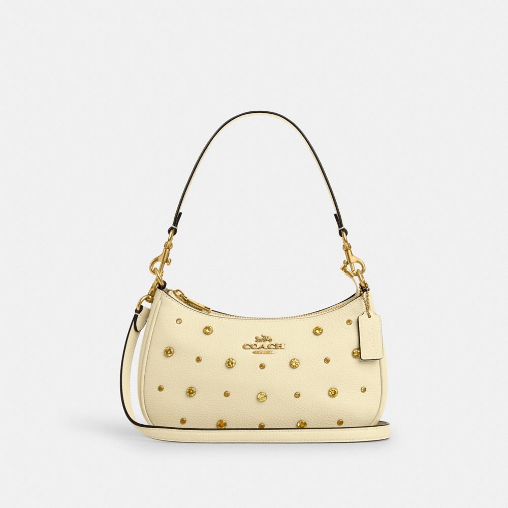 Teri Shoulder Bag With Crystal - CAL48 - Brass/Moonlight