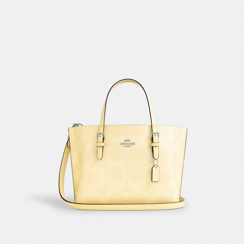 COACH CAL50 Mollie Tote Bag 25 In Signature Canvas SILVER/HAY