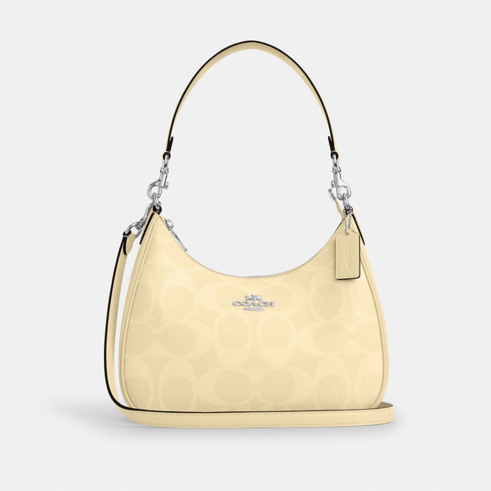 COACH CAL52 Teri Hobo Bag In Signature Canvas SILVER/HAY