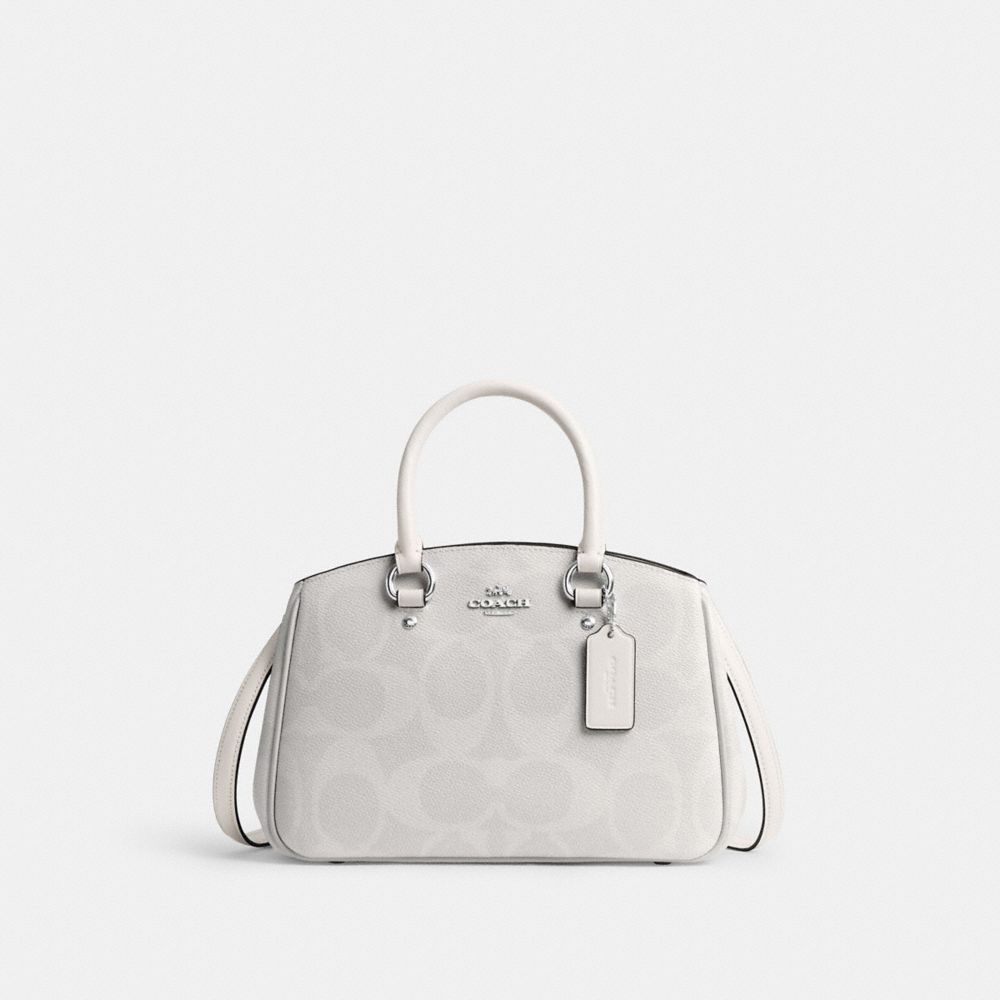 Savannah Small Carryall Bag In Signature Canvas - CAL53 - Sv/White/Chalk