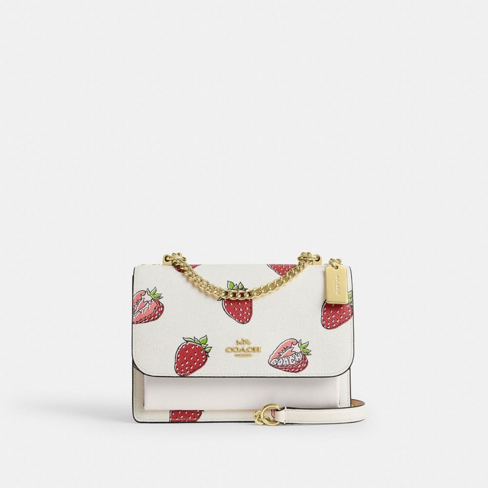 Klare Crossbody With Strawberry Print - CAL65 - Gold/Chalk Multi
