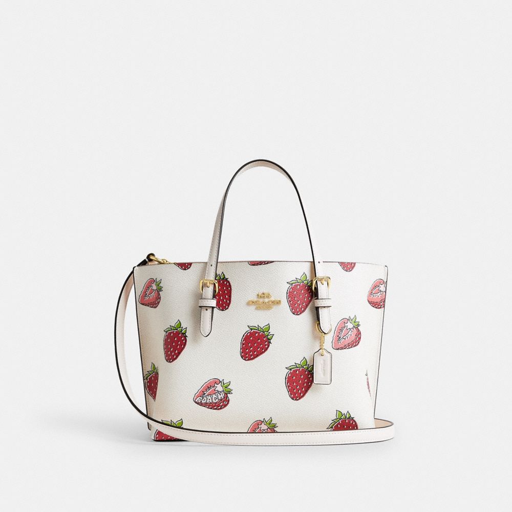 Mollie Tote Bag 25 With Strawberry Print - CAL66 - Gold/Chalk Multi