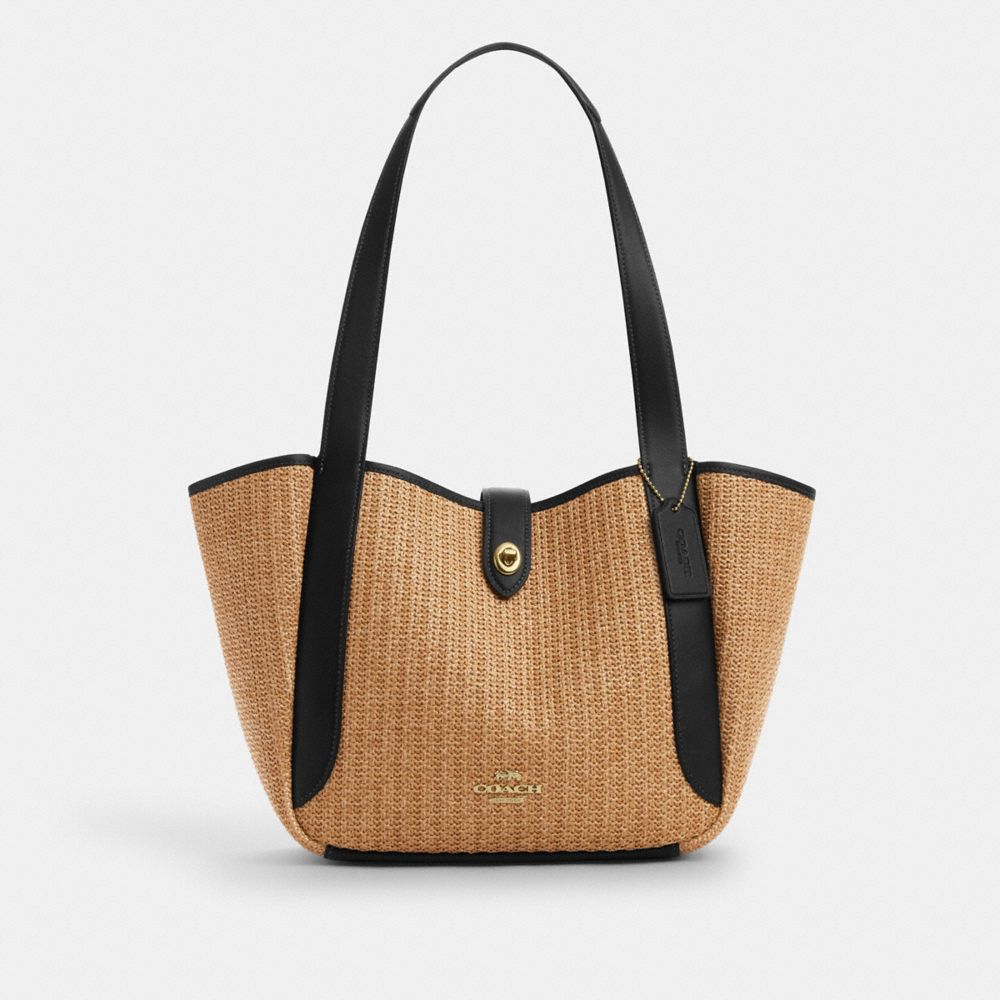 COACH CAL87 Hadley Turnlock Tote Bag IM/TOAST/BLACK
