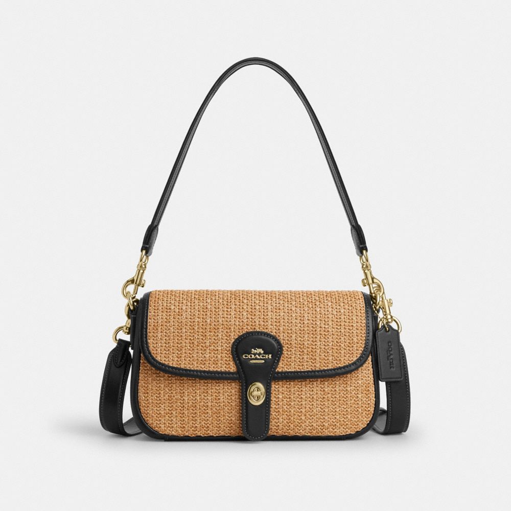 COACH CAL91 Hadley Shoulder Bag IM/TOAST/BLACK