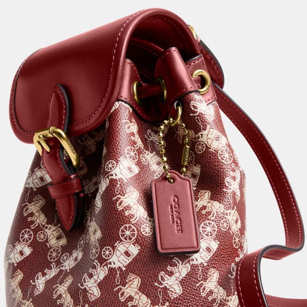 HARPER BACKPACK WITH HORSE AND CARRIAGE PRINT