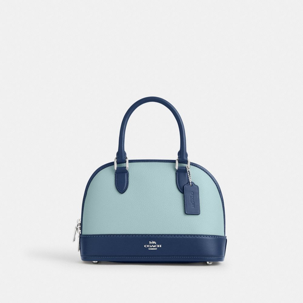 Sabrina Satchel Bag In Colorblock - CAM56 - Sv/Light Blue/Deep Blue